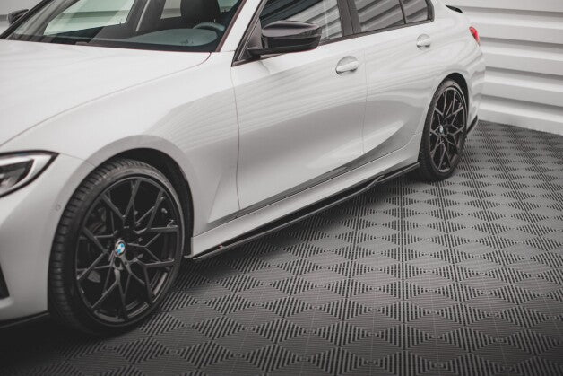 Seitenschweller Ansatz (Paar) passend für BMW 3er G20 / G21 schwarz Hochglanz
