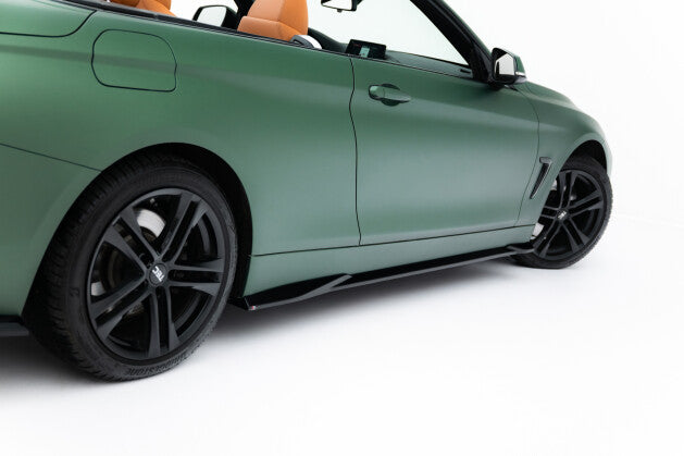 Seitenschweller Ansatz (Paar) passend für BMW 4er Cabrio / Coupe F33 / F32 schwarz Hochglanz