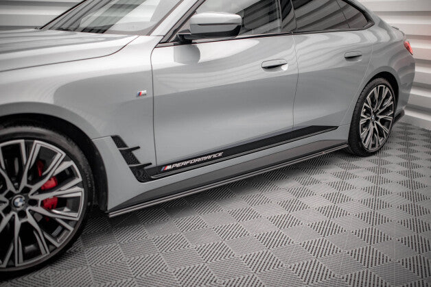 Seitenschweller Ansatz (Paar) passend für BMW 4er Gran Coupe M-Paket G26 roter Kern