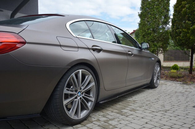 Seitenschweller Ansatz (Paar) passend für BMW 6er GRAN Coupe schwarz Hochglanz