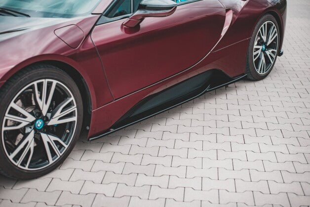 Seitenschweller Ansatz (Paar) passend für BMW i8 schwarz Hochglanz