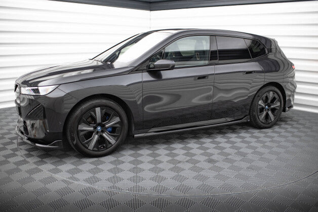 Seitenschweller Ansatz (Paar) passend für BMW iX M-Paket i20 / I20 FL schwarz Hochglanz