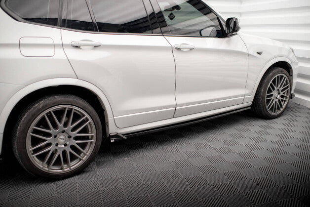 Seitenschweller Ansatz (Paar) passend für BMW X3 M-Paket F25 schwarz Hochglanz