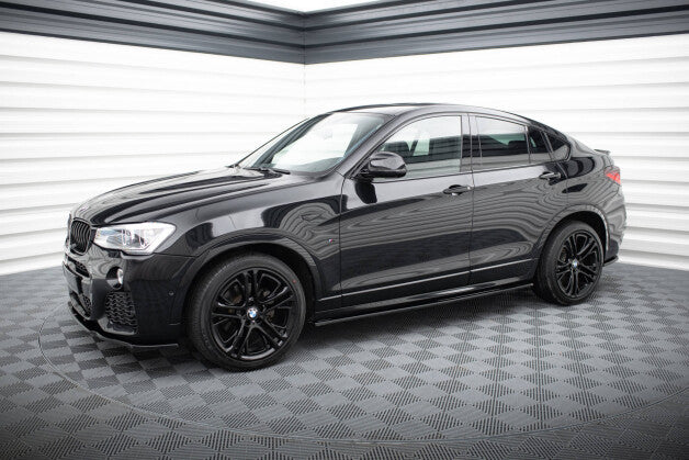 Seitenschweller Ansatz (Paar) passend für BMW X4 M-Paket F26 schwarz Hochglanz