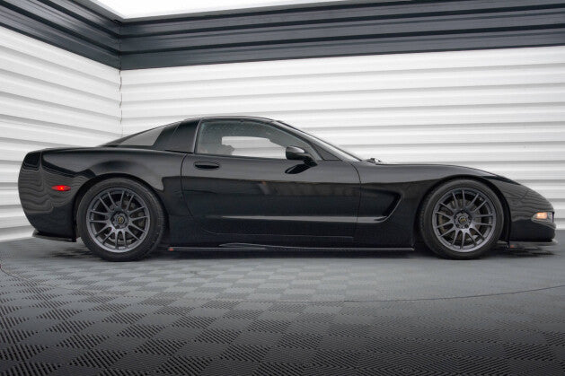 Seitenschweller Ansatz (Paar) passend für Chevrolet Corvette C5 schwarz Hochglanz