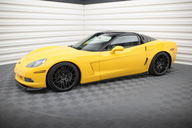 Seitenschweller Ansatz (Paar) passend für Chevrolet Corvette C6 schwarz Hochglanz