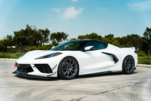 Seitenschweller Ansatz (Paar) passend für Chevrolet Corvette C8 schwarz Hochglanz