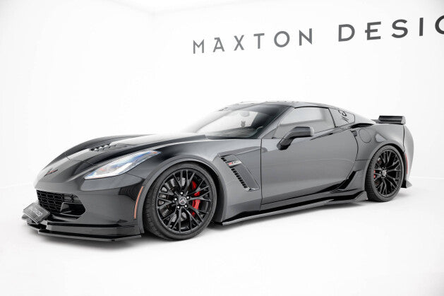 Seitenschweller Ansatz (Paar) passend für Chevrolet Corvette Z06 C7 schwarz Hochglanz