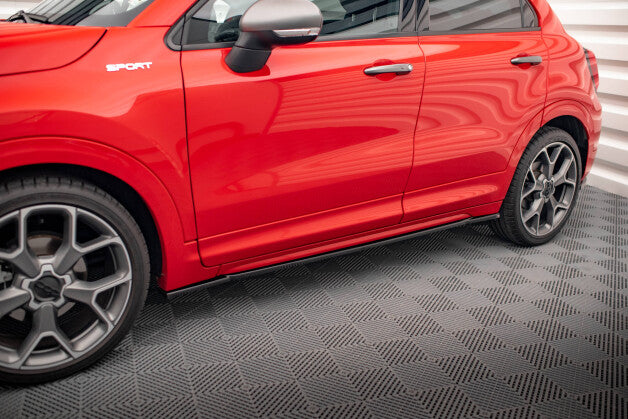 Seitenschweller Ansatz (Paar) passend für Fiat 500X Sport Mk1 FL schwarz Hochglanz
