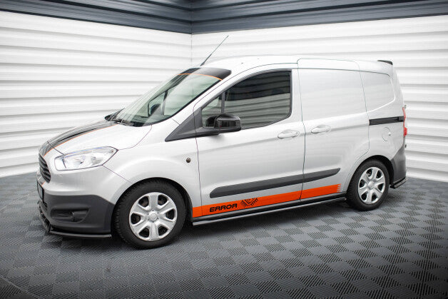 Seitenschweller Ansatz (Paar) passend für Ford Transit Courier Mk1 schwarz Hochglanz