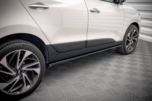Seitenschweller Ansatz (Paar) passend für Hyundai ix35 Mk1 schwarz Hochglanz