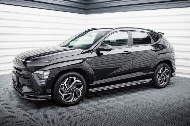 Seitenschweller Ansatz (Paar) passend für Hyundai Kona N-line Mk2 schwarz Hochglanz