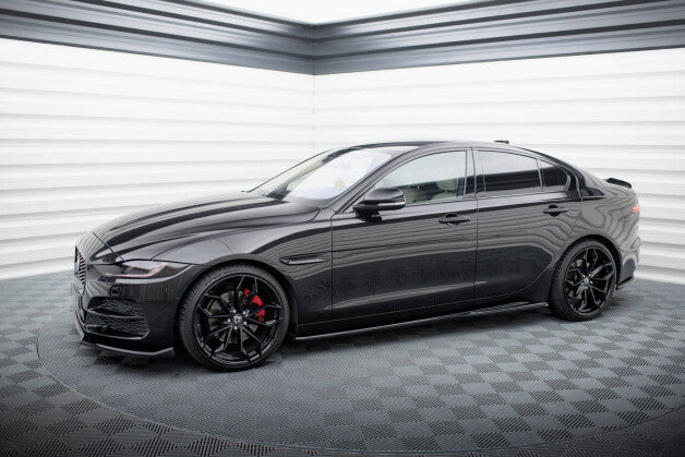 Seitenschweller Ansatz (Paar) passend für Jaguar XE X760 FL schwarz Hochglanz