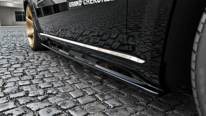 Seitenschweller Ansatz (Paar) passend für Jeep Grand Cherokee Summit WK2 FL schwarz Hochglanz
