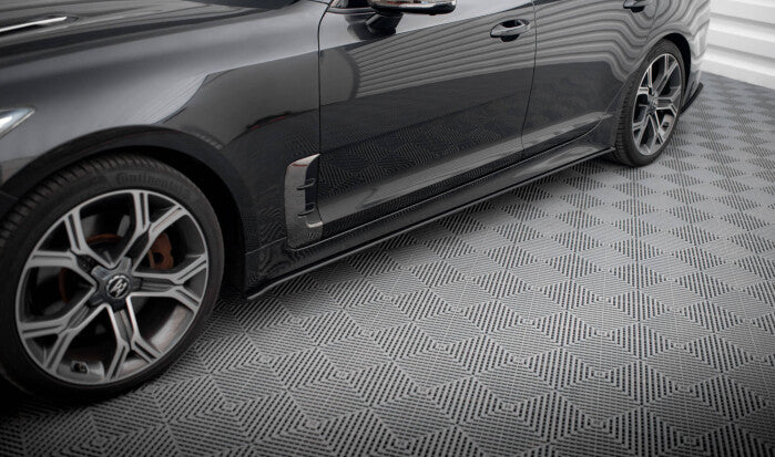 Seitenschweller Ansatz (Paar) passend für Kia Stinger GT / GT-Line / Standard Mk1 schwarz matt