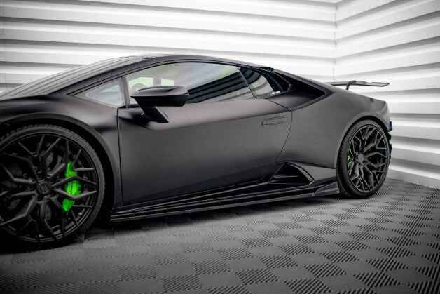 Seitenschweller Ansatz (Paar) passend für Lamborghini Huracan EVO schwarz Hochglanz