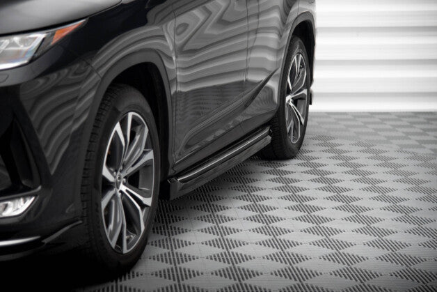 Seitenschweller Ansatz (Paar) passend für Lexus RX Mk4 FL (Version mit OEM-Trittbrettern) schwarz Hochglanz