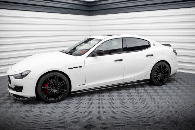 Seitenschweller Ansatz (Paar) passend für Maserati Ghibli Modena Mk3 FL schwarz Hochglanz