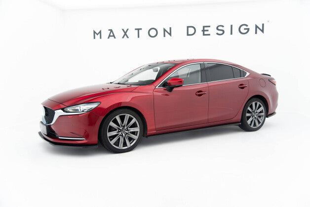 Seitenschweller Ansatz (Paar) passend für Mazda 6 Limousine Mk3 FL schwarz Hochglanz