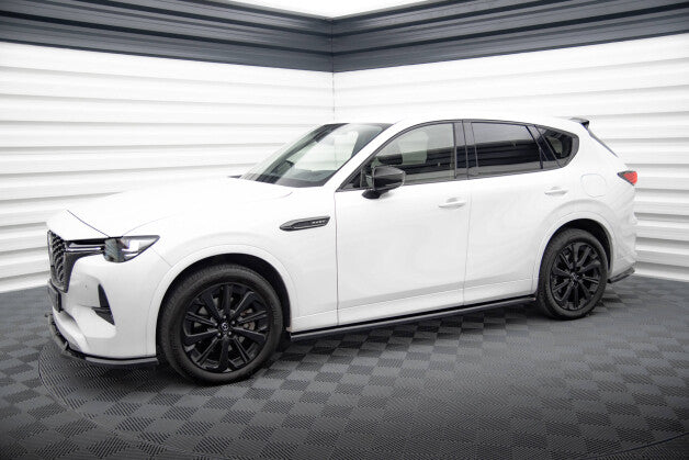 Seitenschweller Ansatz (Paar) passend für Mazda CX-60 Mk1 schwarz Hochglanz