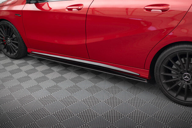 Seitenschweller Ansatz (Paar) passend für Mercedes A 45 AMG W176 FL roter Kern
