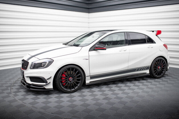 Seitenschweller Ansatz (Paar) passend für Mercedes A45 AMG W176 schwarz Hochglanz
