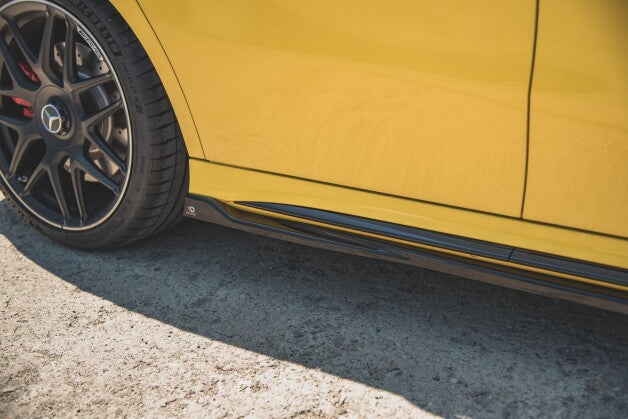 Seitenschweller Ansatz (Paar) passend für Mercedes-AMG A 45 S W177 schwarz Hochglanz