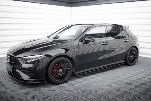 Seitenschweller Ansatz (Paar) passend für Mercedes-AMG A35 W177 FL schwarz matt
