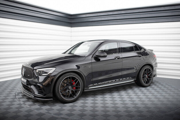 Seitenschweller Ansatz (Paar) passend für Mercedes-AMG GLC 63 / 43 SUV / Coupe X253 / C253 schwarz Hochglanz