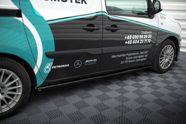 Seitenschweller Ansatz (Paar) passend für Mercedes Citan W415 schwarz Hochglanz