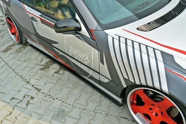 Seitenschweller Ansatz (Paar) passend für Mercedes CL C215 schwarz Hochglanz