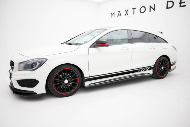 Seitenschweller Ansatz (Paar) passend für Mercedes CLA AMG-Line C117 schwarz Hochglanz