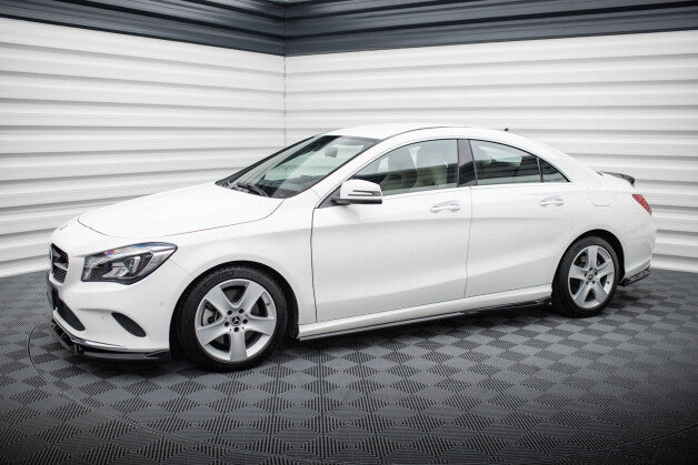 Seitenschweller Ansatz (Paar) passend für Mercedes CLA C117 FL schwarz Hochglanz