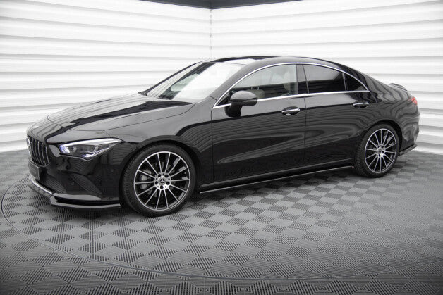 Seitenschweller Ansatz (Paar) passend für Mercedes CLA C118 schwarz Hochglanz