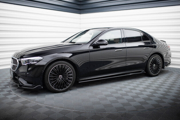 Seitenschweller Ansatz (Paar) passend für Mercedes E AMG-Line W214 schwarz Hochglanz