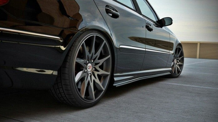 Seitenschweller Ansatz (Paar) passend für Mercedes E-Klasse W211 AMG schwarz Hochglanz