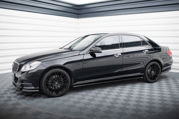 Seitenschweller Ansatz (Paar) passend für Mercedes E W212 FL schwarz Hochglanz