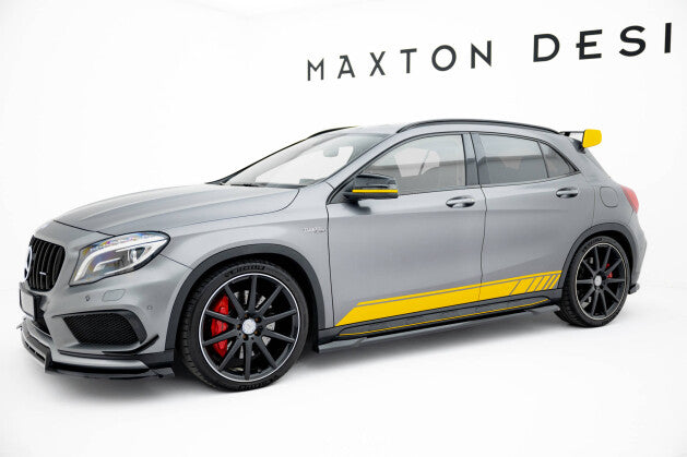Seitenschweller Ansatz (Paar) passend für Mercedes GLA 45 AMG X156 FL schwarz Hochglanz