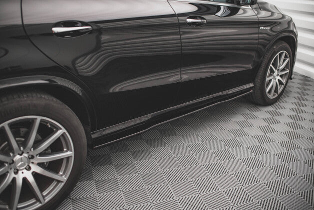 Seitenschweller Ansatz (Paar) passend für Mercedes GLE Coupe 63 AMG C292 schwarz Hochglanz