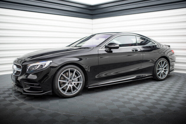 Seitenschweller Ansatz (Paar) passend für Mercedes S Coupe AMG-Line C217 FL schwarz Hochglanz