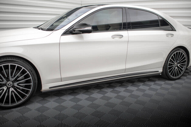 Seitenschweller Ansatz (Paar) passend für Mercedes S Lang AMG-Line W222 schwarz Hochglanz