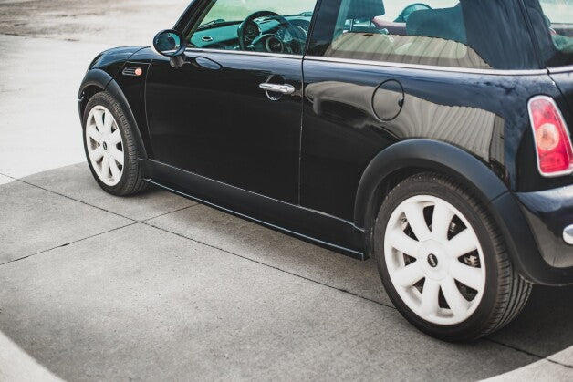 Seitenschweller Ansatz (Paar) passend für Mini Cooper / One R50 schwarz Hochglanz