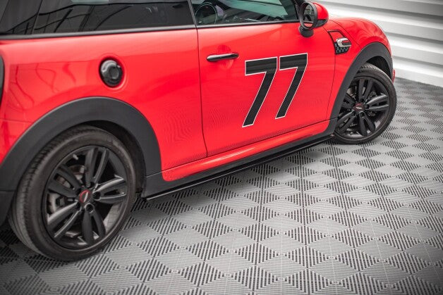Seitenschweller Ansatz (Paar) passend für Mini Cooper S John Cooper Works F56 schwarz Hochglanz