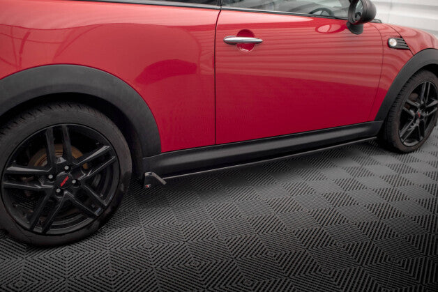Seitenschweller Ansatz (Paar) passend für Mini One R56 schwarz Hochglanz