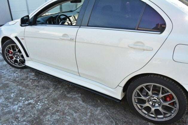 Seitenschweller Ansatz (Paar) passend für Mitsubishi Lancer Evo X schwarz Hochglanz