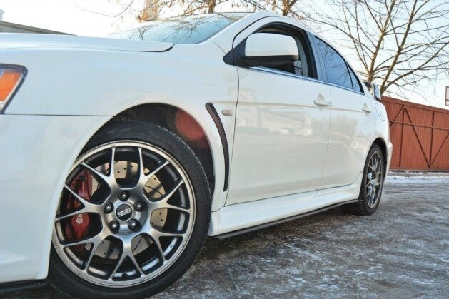 Seitenschweller Ansatz (Paar) passend für Mitsubishi Lancer Evo X schwarz matt