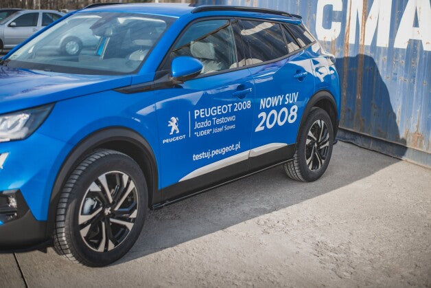 Seitenschweller Ansatz (Paar) passend für Peugeot 2008 Mk2 schwarz Hochglanz