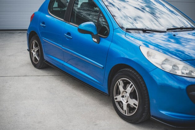 Seitenschweller Ansatz (Paar) passend für Peugeot 207 Sport schwarz Hochglanz