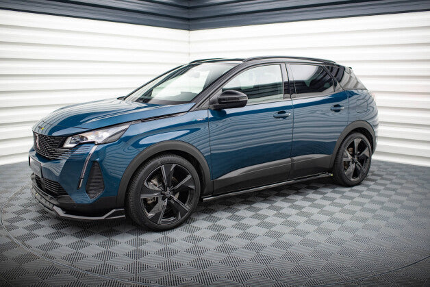 Seitenschweller Ansatz (Paar) passend für Peugeot 3008 GT-Line Mk2 FL schwarz Hochglanz
