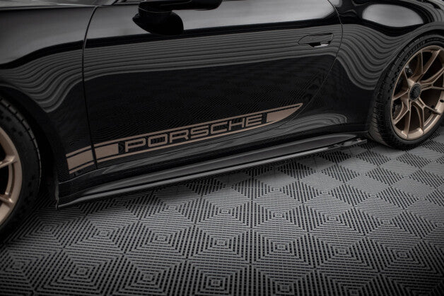 Seitenschweller Ansatz (Paar) passend für Porsche 911 992 GT3 schwarz Hochglanz